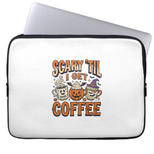 Halloween-Kaffee Gruselig Bis Kaffee Vintage-Shirt Laptopschutzhülle