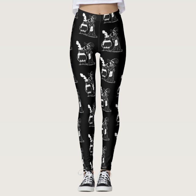 Halloween-Kaffee Leggings (Vorderseite)