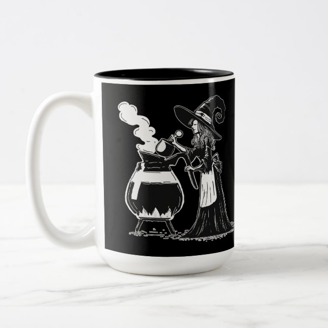 Halloween-Kaffee Zweifarbige Tasse (Links)