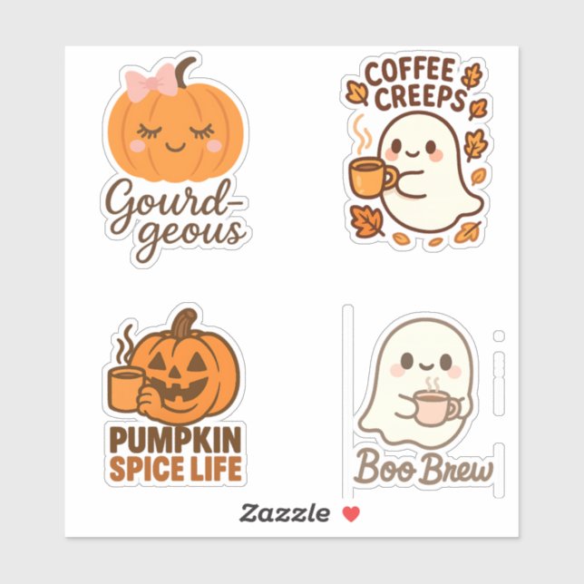 Halloween-Kaffeebeutel Aufkleber (Blatt)