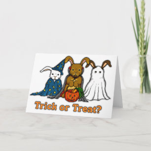 Halloween-Kaninchen-Trick oder -Behandlung Karte