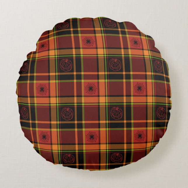 Halloween Kariert Collection Rnd Throw Kissen 16x1 (Vorderseite)