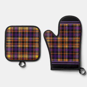 Halloween Kariert Oven Mitt & Pot Holder Set