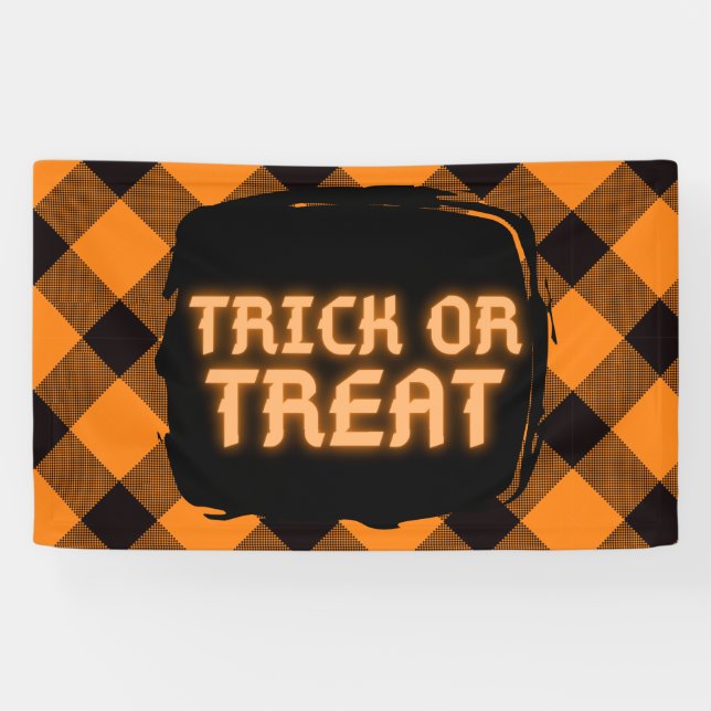 Halloween Karo Pattern Banner (Horizontal)
