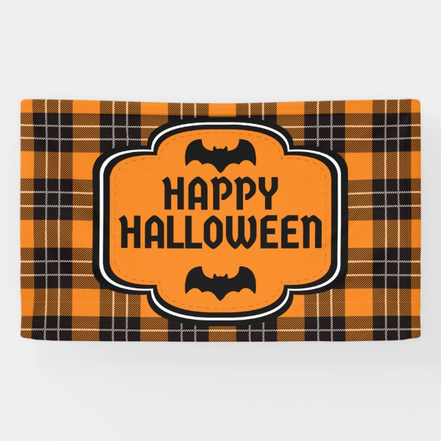 Halloween-Karomuster Banner (Horizontal)