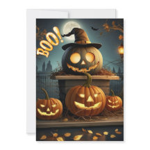 Halloween-Karte. Boo!