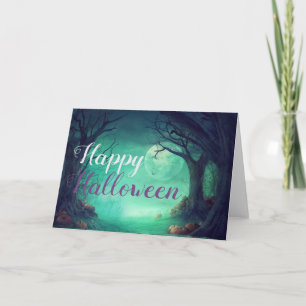 Halloween-Karte der Spuk Waldpumpen Karte