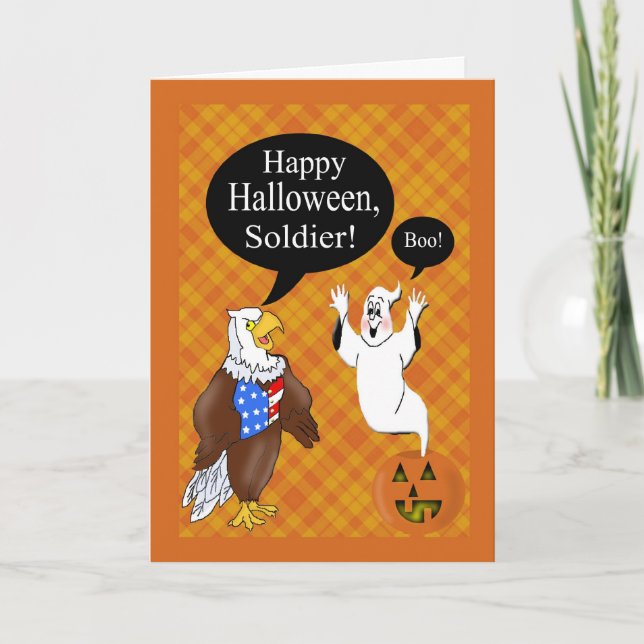 Halloween-Karte des Militärsoldaten Karte (Vorderseite)