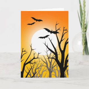 Halloween-Karte für den Hochmond und die Fledermäu Karte