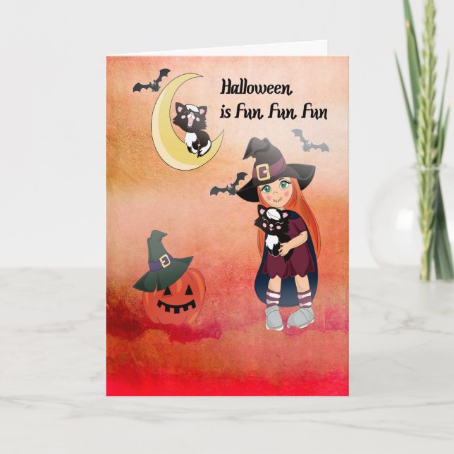 Halloween-Karte für ein junges Kind Karte (Vorderseite)