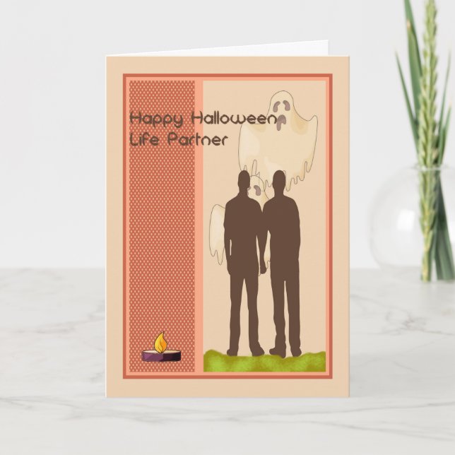 Halloween-Karte für männliche Lebenspartner Karte (Vorderseite)