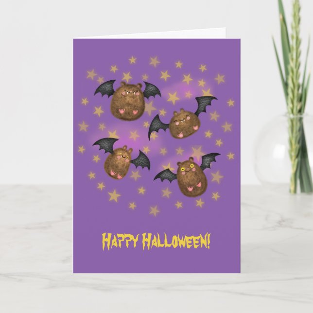 Halloween-Karte für niedliche Fledermäuse Karte (Vorderseite)