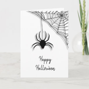 Halloween-Karte für Schwarze Spider und Web Happy Karte