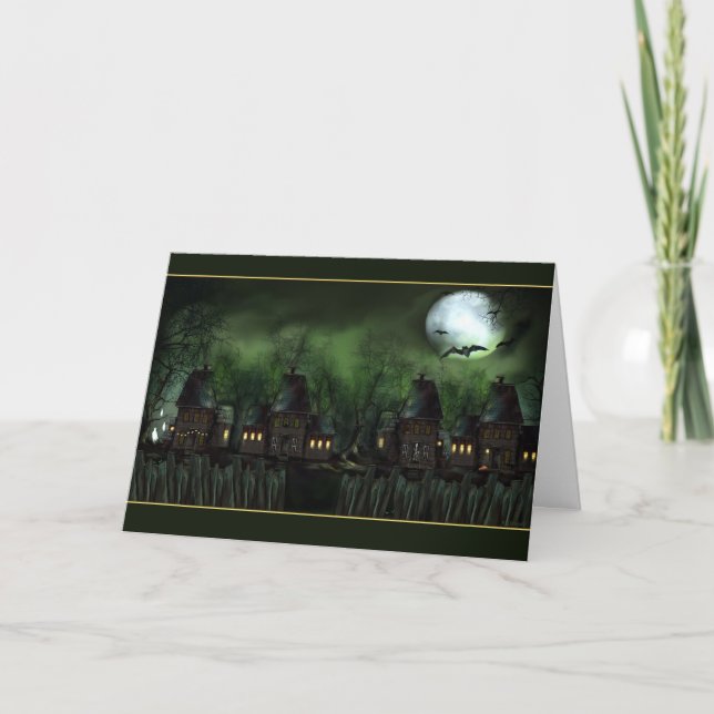 Halloween-Karte für Spuk Häuser Karte (Vorderseite)