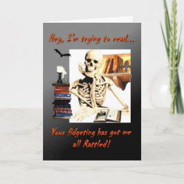 Halloween-Karte, Skelettlesen, Rasseln, Spaß Karte