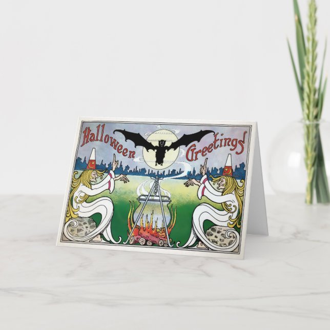 Halloween-Karte Vintag Feiertagskarte (Vorderseite)