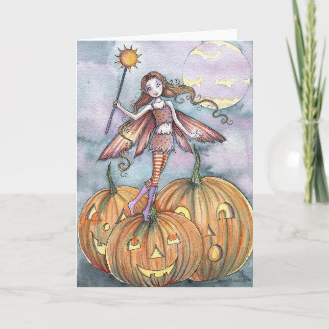 Halloween-Karten-feenhafte Kunst-Karte vorbei Karte (Vorderseite)