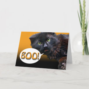 Halloween-Karten-schwarze Katze sagt Boo! löschen Karte