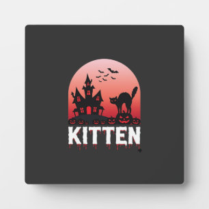 Halloween-Kätzchen Spukhaus Katzen Design_1 Fotoplatte