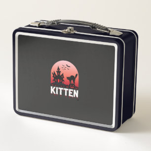 Halloween-Kätzchen Spukhaus Katzen Design_1 Metall Brotdose