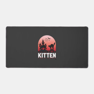 Halloween-Kätzchen Spukhaus Katzen-Design_1 Schreibtischunterlage