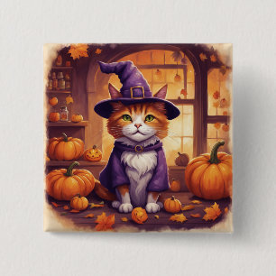 Halloween-Katze #8 Knopf Button
