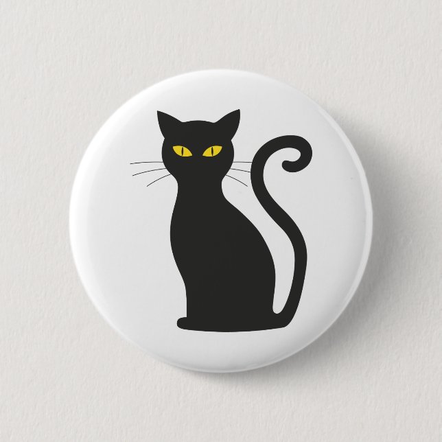 Halloween-Katze Button (Vorderseite)