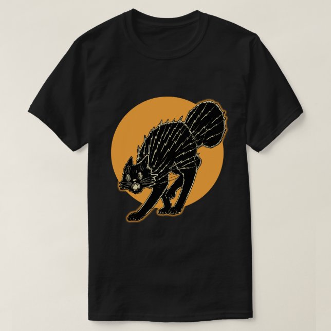 Halloween-Katze der 1920er T-Shirt (Design vorne)