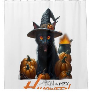 Halloween-Katze  Duschvorhang