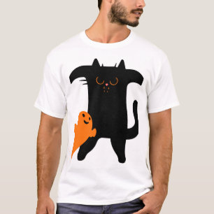 Halloween-Katze erschrocken T-Shirt