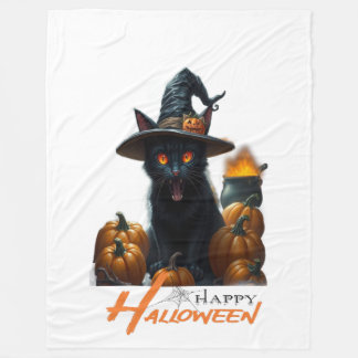 Halloween-Katze Fleecedecke
