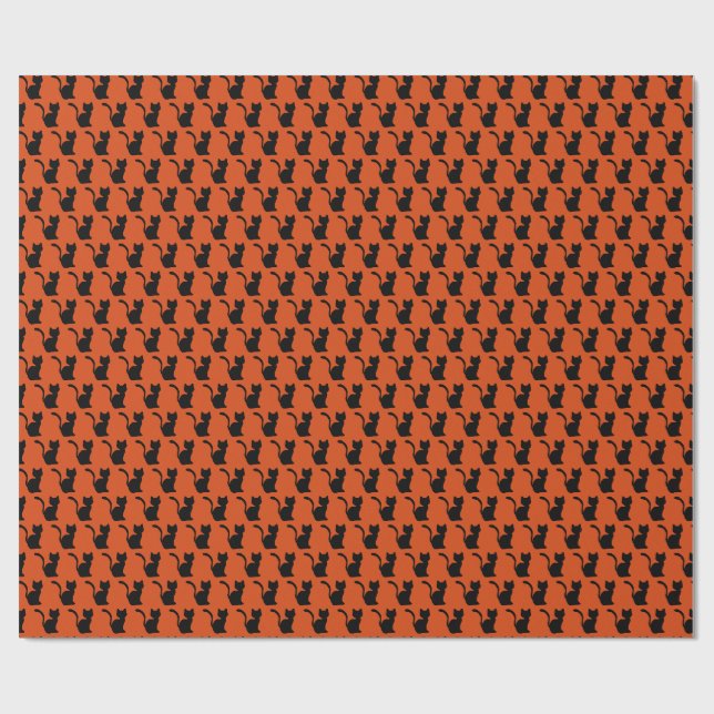 Halloween-Katze Geschenkpapier (Flach)