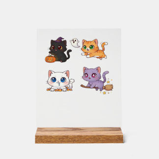 Halloween-Katze  Gruselige und stilvolle Katzen-In Acrylschild