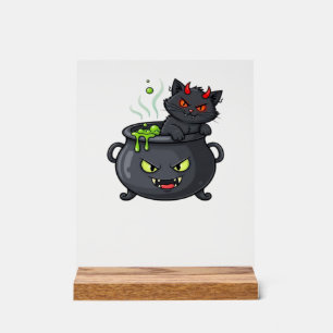 Halloween-Katze  Gruselige und stilvolle Katzen-In Acrylschild