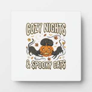 Halloween-Katze Herbstmagie Fotoplatte