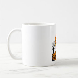 Halloween-Katze Hexe Kürbis Vintage Gruselig_1 Kaffeetasse