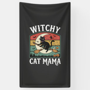 Halloween-Katze Hexen-Mama Banner