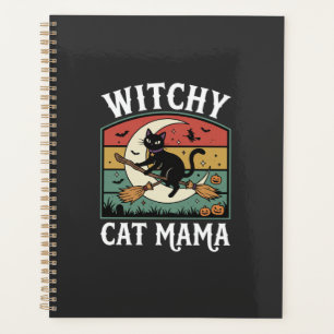 Halloween-Katze Hexen-Mama Planer