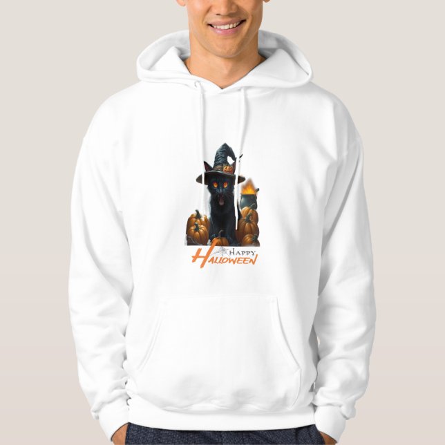 Halloween-Katze  Hoodie (Vorderseite)