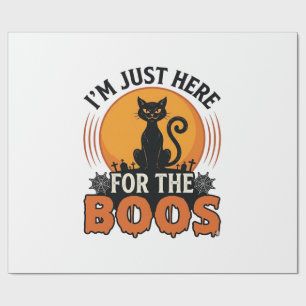 Halloween-Katze Ich bin nur wegen der Buh-Rufe hie Geschenkpapier