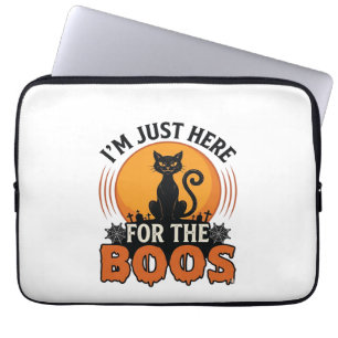 Halloween-Katze Ich bin nur wegen der Buh-Rufe hie Laptopschutzhülle