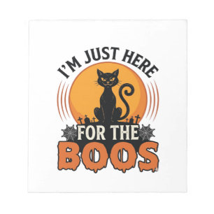 Halloween-Katze Ich bin nur wegen der Buh-Rufe hie Notizblock