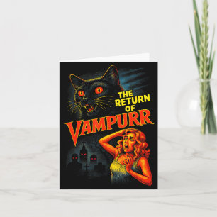 Halloween-Katze im Vintage-Stil der 90er Jahre Die Karte