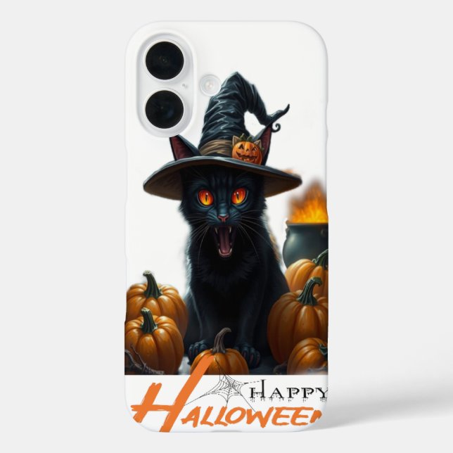 Halloween-Katze  iPhone 16 Hülle (Rückseite)