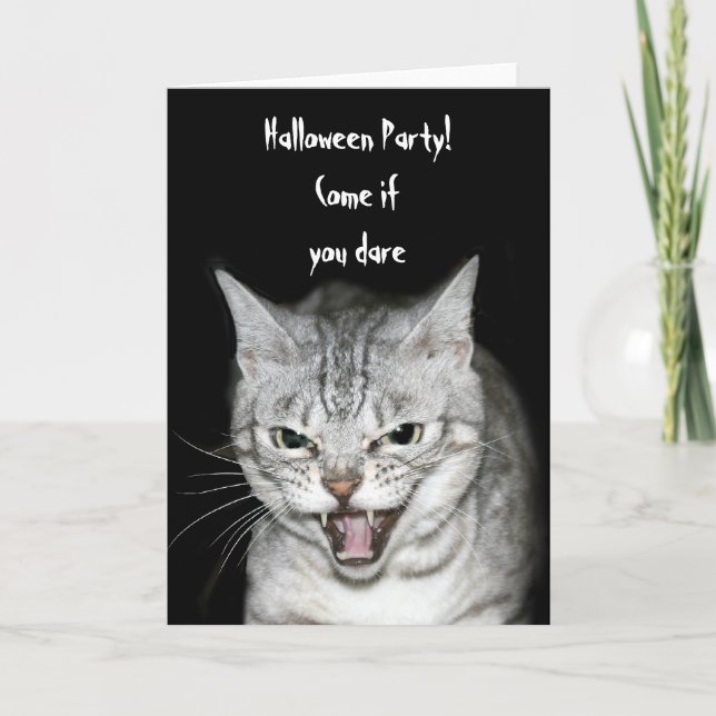 Halloween-Katze Karte (Vorderseite)