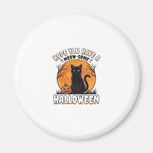 Halloween-Katze Meow-Some Vintage-Stich-Design_1 Magnet