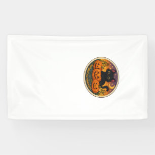 Halloween-Katze Meowgical-Kürbisse Stickereidesign Banner