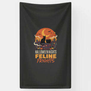 Halloween-Katze Mondlicht-Magie Banner
