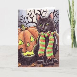 Halloween-Katze notecard Karte