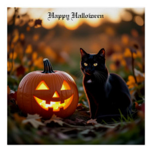 Halloween. Katze Poster